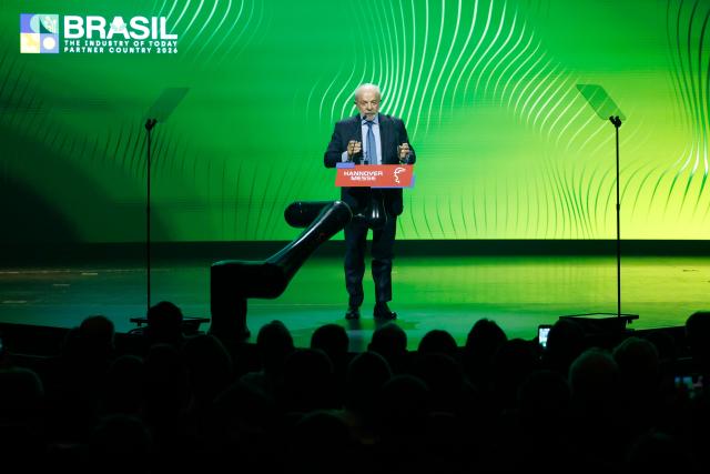 19 April 2026, Lower Saxony, Hanover: Brazilian President Luiz Inacio Lula da Silva speaks at the opening of the Hanover Trade Fair. Photo: Michael Matthey/dpa