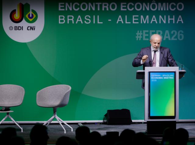 20 April 2026, Lower Saxony, Hanover: Brazilian President Luiz Inacio Lula da Silva, speaks at the Hannover Messe Summit. Brazil is the partner country at this year's Hannover Messe. Photo: Michael Matthey/dpa