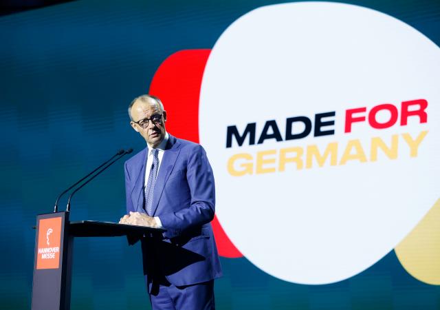 20 April 2026, Lower Saxony, Hanover: German Chancellor Friedrich Merz speaks during the opening of the Hannover Messe. Brazil is the partner country at this year's Hannover Messe. Photo: Moritz Frankenberg/dpa