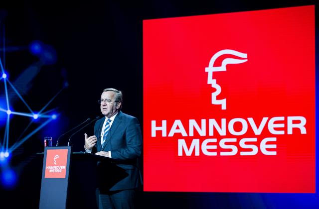 20 April 2026, Lower Saxony, Hanover: Boris Pistorius, Germany's Defence Minister, delivers a speech at the 2026 Hanover Trade Fair on 'Defence-Related Value Creation: Industrial Base, High Tech, and Startups.' Brazil is this year's partner country at the trade fair. Photo: Moritz Frankenberg/dpa
