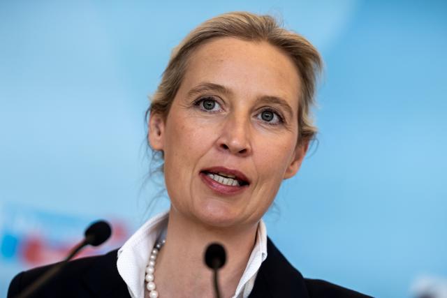 21 April 2026, Berlin: Alice Weidel, Federal Chairwoman and parliamentary group leader of the Alternative for Germany (AfD) speaks during the parliamentary group meeting at the German Parliament (Bundestag) in Berlin. Photo: Michael Kappeler/dpa