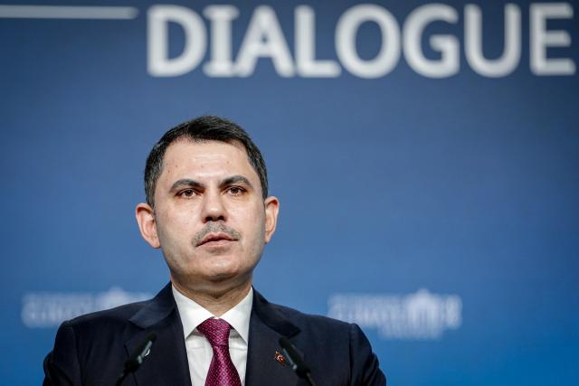 21 April 2026, Berlin: Murat Kurum, Turkey's Minister of Environment, Urbanization, and Climate Change and the president-elect of the UN Climate Change Conference COP31, speaks at the 17th Petersberg Climate Dialogue. Photo: Kay Nietfeld/dpa