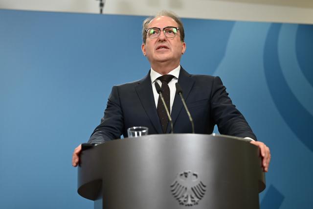 22 April 2026, Berlin: Alexander Dobrindt, German Minister of the Interior, speaks at a press conference. The German Minister of Justice and the German Minister of the Interior give a joint press conference on IP address retention. Photo: Markus Lenhardt/dpa