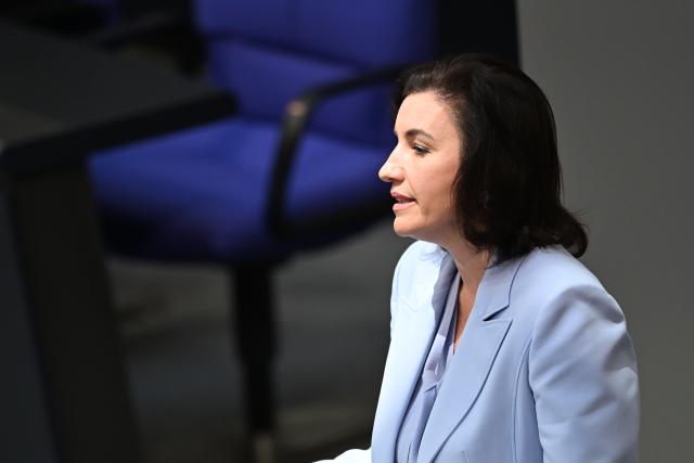 22 April 2026, Berlin: German Minister for Research, Technology, and Space Dorothee Baer speaks during a debate on current affairs in the plenary session of the German Parliament (Bundestag). Photo: Markus Lenhardt/dpa