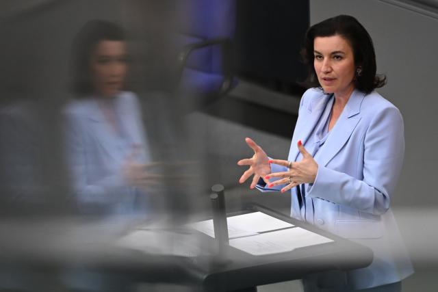 22 April 2026, Berlin: German Minister for Research, Technology, and Space Dorothee Baer speaks during a debate on current affairs in the plenary session of the German Parliament (Bundestag). Photo: Markus Lenhardt/dpa