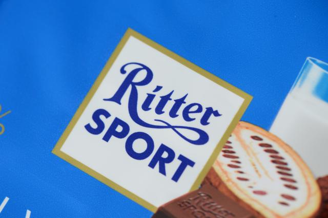 FILED - 09 September 2014, Baden-Württemberg, Freiburg: The Ritter Sport chocolate brand logo is seen in Freiburg. Photo: picture alliance / dpa