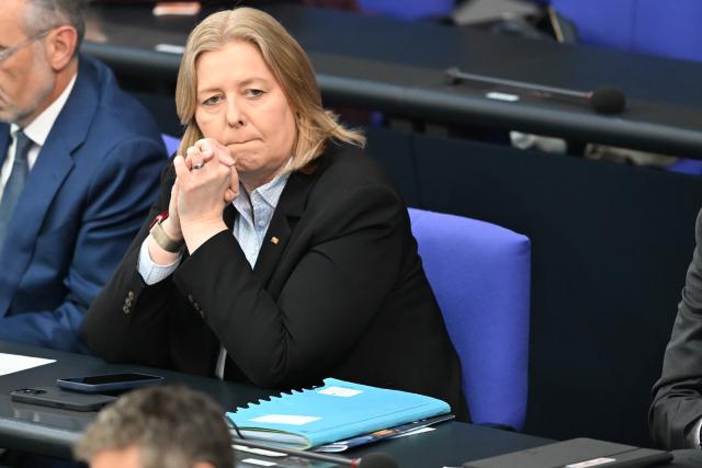 23 April 2026, Berlin: Baerbel Bas, German Minister of Labor and Social Affairs, reacts during a session of the Bundestag. Another topic is the so-called "only yes means yes" rule in sexual criminal law. Photo: Markus Lenhardt/dpa