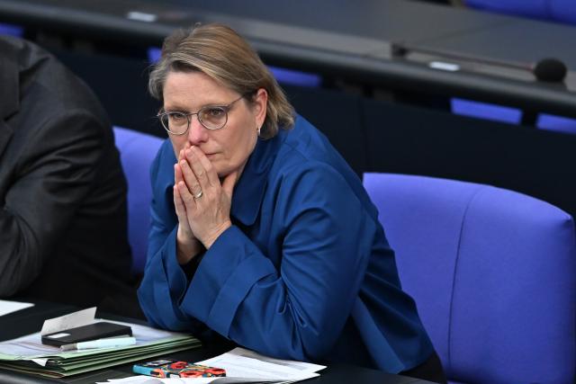 23 April 2026, Berlin: Stefanie Hubig, German Minister of Justice and Consumer Protection, reacts at a session of the Bundestag. One of the topics discussed is the so-called "only yes means yes" rule in sexual criminal law. Photo: Markus Lenhardt/dpa