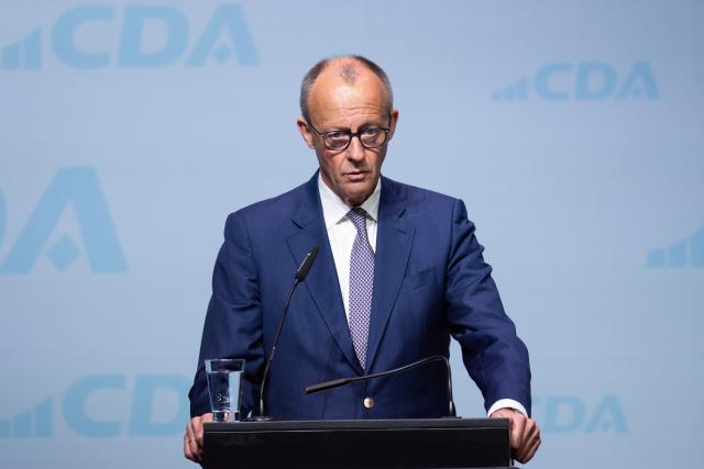 25 April 2026, Hesse, Marburg: German Chancellor Friedrich Merz speaks at the 41st Federal Conference of the Christian Democratic Workers' Association (CDA). Photo: Florian Wiegand/dpa