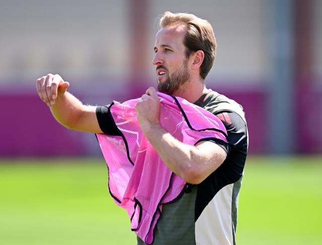 27 April 2026, Bavaria, Munich: Bayern Munich's Harry Kane participates in a training session ahead of Tuesday's UEFA Champions League soccer match against Paris Saint-Germain. Photo: Sven Hoppe/dpa