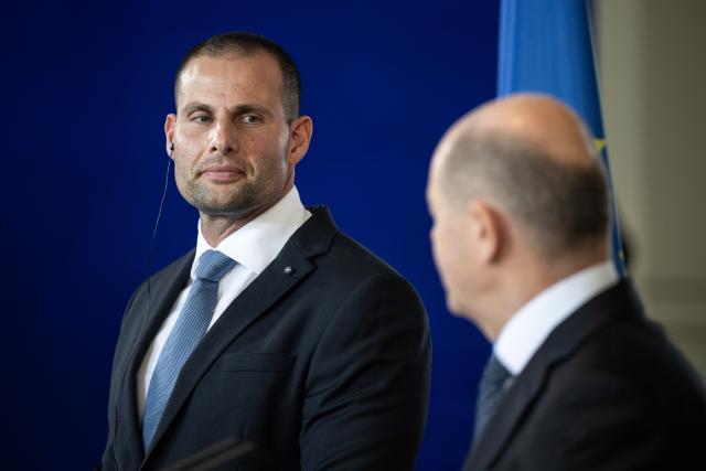 FILED - 28 November 2023, Berlin: Maltese Prime Minister Robert Abela holds a joint press conference with Then German Chancellor Olaf Scholz after their meeting in Berlin. Photo: Hannes P Albert/dpa