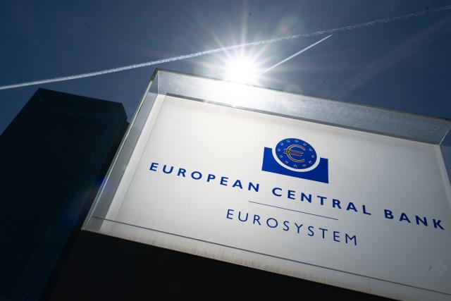 30 April 2026, Hesse, Frankfurt/M.: View of the sign of the European Central Bank (ECB). In the afternoon, the ECB announces an interest rate decision after its regular Governing Council meeting. Photo: Florian Wiegand/dpa