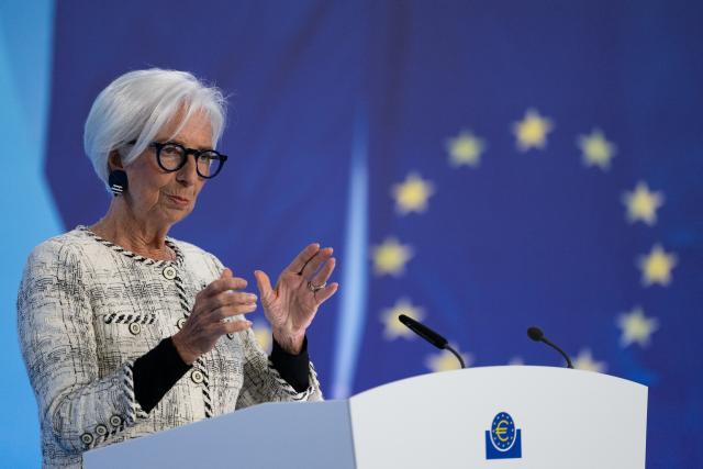 30 April 2026, Hesse, Frankfurt/M.: Christine Lagarde, President of the European Central Bank (ECB), speaks at a press conference after the ECB Governing Council meeting. Photo: Florian Wiegand/dpa