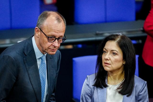16 April 2026, Berlin: German Chancellor Friedrich Merz and Minister for Economic Affairs and Energy Katherina Reiche attend a session of the German Bundestag. Photo: Kay Nietfeld/dpa