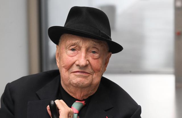 FILED - 30 August 2023, Bavaria, Munich: FILE PHOTO - German painter and sculptor Georg Baselitz is pictured at the Pinakothek der Moderne Art museum during a preview for his exhibition "Malelade". Baselitz has died at 88. Photo: Felix Hörhager/dpa