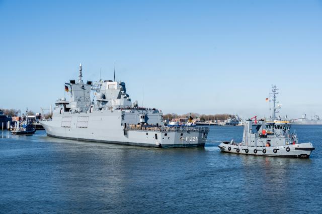FILED - 01 March 2026, Lower Saxony, Wilhelmshaven: The frigate "Saxony-Anhalt" (F 224) arrives at the naval base in Wilhelmshaven after a deployment lasting several months. Photo: Hauke-Christian Dittrich/dpa