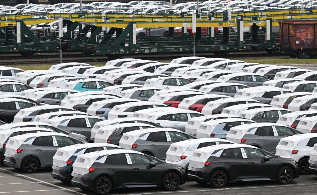FILED - 27 January 2022, Zwickau: FILE PHOTO - Volkswagen's fully electric vehicles are parked in Zwickau park of the Volkswagen factory. Photo: Hendrik Schmidt/dpa