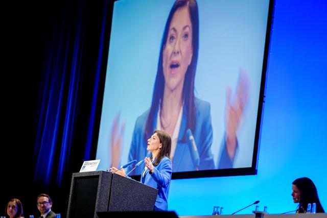 04 May 2026, Berlin: Katherina Reiche, German Minister for Economic Affairs and Energy, takes part in the Economic Day of the Christian Democratic Union (CDU)Economic Council in Berlin. Photo: Kay Nietfeld/dpa