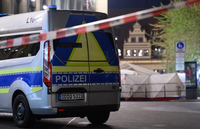 05 May 2026, Sachsen, Leipzig: The crime scene near the market square cordoned off following a suspected rampage in Leipzig that left two people dead and three seriously injured, after a 33-year-old German citizen drove into the busy pedestrian zone on Monday afternoon. Photo: Hendrik Schmidt/dpa