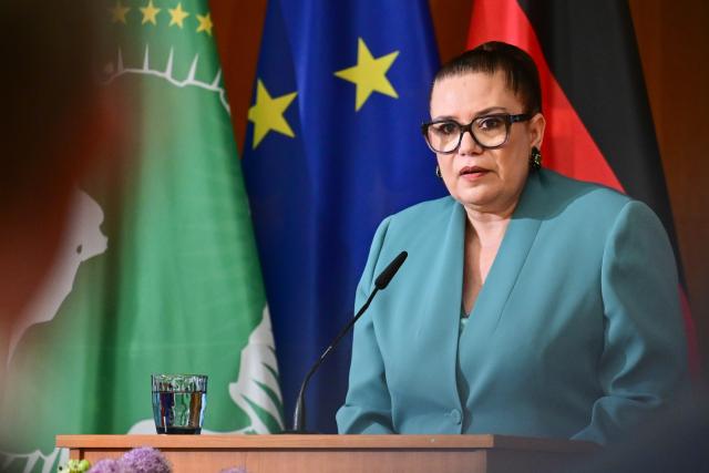05 May 2026, Berlin: Zohour Alaoui, Ambassador of the Kingdom of Morocco, speaks during the reception of the African Diplomatic Corps at the Federal Foreign Office. Photo: Sebastian Christoph Gollnow/dpa