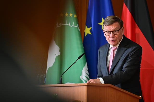 05 May 2026, Berlin: Johann Wadephul, German Foreign Minister, speaks during the reception of the African Diplomatic Corps at the Federal Foreign Office. Photo: Sebastian Christoph Gollnow/dpa