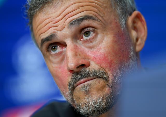 05 May 2026, Bavaria, Munich: Paris Saint-Germain Coach Luis Enrique speaks during the team's press conference ahead of the UEFA Champions League semi-final second leg soccer match against Bayern Munich. Photo: Sven Hoppe/dpa