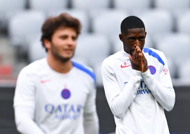 05 May 2026, Bavaria, Munich: Paris Saint-Germain's Ousmane Dembele in action during the team's training session ahead of the UEFA Champions League semi-final second leg soccer match against Bayern Munich. Photo: Sven Hoppe/dpa