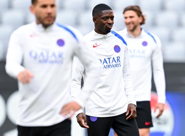 05 May 2026, Bavaria, Munich: Paris Saint-Germain's Ousmane Dembele in action during the team's training session ahead of the UEFA Champions League semi-final second leg soccer match against Bayern Munich. Photo: Sven Hoppe/dpa
