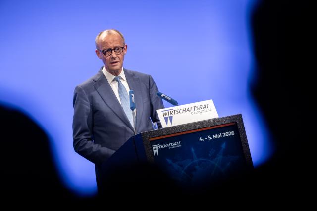 05 May 2026, Berlin: German Chancellor Friedrich Merz speaks during the Economic Day of the Christian Democratic Union (CDU) Economic Council. Photo: Michael Kappeler/dpa