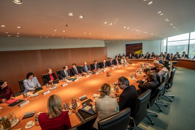 06 May 2026, Berlin: German Chancellor Friedrich Merz speaks at the start of the German Cabinet meeting in the Chancellery. The meeting takes place on the first anniversary of the Black-Red Federal Government under Chancellor Merz. Photo: Michael Kappeler/dpa