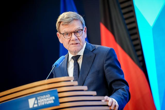 06 May 2026, Berlin: German Minister of Foreign Affairs Johann Wadephul speaks at the Adenauer Conference on Germany's role in international politics at the Konrad Adenauer Foundation. Photo: Kay Nietfeld/dpa