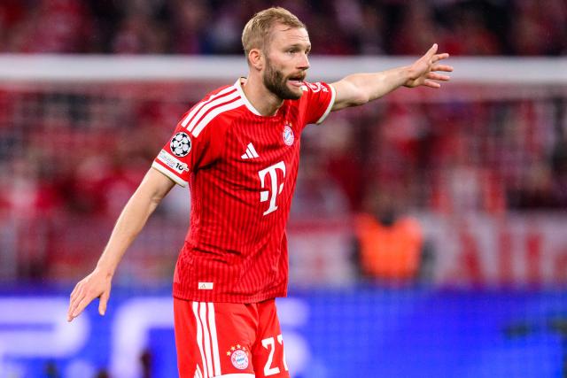 FILED - 06 May 2026, Munich: FILE PHOTO - Bayern Munich's Konrad Laimer reacts during the UEFA Champions League semi-final, second leg soccer match between Bayern Munich and Paris Saint-Germain at the Allianz Arena.  Bayern Munich haven't made any progress so far in contract negotiations with midfielder Konrad Laimer, board member for sport Max Eberl said. Photo: Tom Weller/dpa