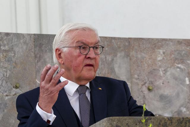 10 May 2026, Hesse, Frankfurt/M.: German President Frank-Walter Steinmeier speaks at the award ceremony for the 2026 Ludwig Boerne Prize in Frankfurt's Paulskirche. The prize, endowed with 20,000 euros, will be awarded to the Australian historian Chr. Clark for his outstanding achievements in the field of essays and criticism. Photo: Helmut Fricke/dpa