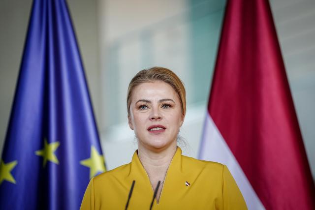 FILED - 27 March 2024, Berlin: FILE PHOTO - Latvian Prime Minister, Evika Silina, speaks during gives a press conference. Photo: Kay Nietfeld/dpa