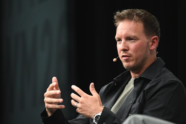 21 May 2026, Hesse, Frankfurt: German national football coach Julian Nagelsmann speaks during a press conference to announce the official squad for the upcoming 2026 FIFA World Cup. The global tournament takes place across Canada, Mexico and the United States from 11 June to 19 July 2026. Photo: Federico Gambarini/dpa