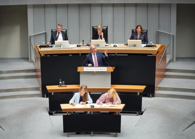 21 May 2026, Berlin: Berlin's Governing Mayor Kai Wegner speaks during the 86th plenary session of the state parliament in Berlin. Photo: Soeren Stache/dpa