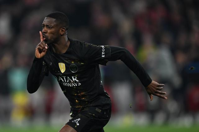 FILED - 06 May 2026, Bavaria, Munich: FILE PHOTO - Paris Saint-Germain's Ousmane Dembele celebrates scoring his side's first goal during the UEFA Champions League semi-final, second leg soccer match between Bayern Munich and Paris Saint-Germain at the Allianz Arena. Photo: Sven Hoppe/dpa