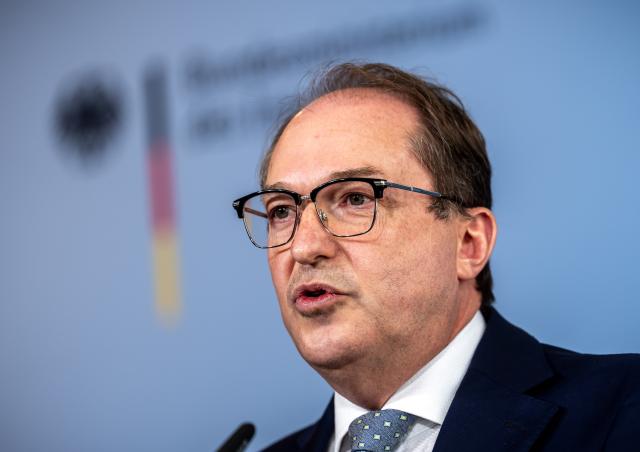 FILED - 05 May 2026, Berlin: FILE PHOTO - German Minister of the Interior Alexander Dobrindt speaks during a press conference to discuss his achievements following his first year as Minister of the Interior in the federal government under Chancellor Friedrich Merz. Photo: Michael Kappeler/dpa