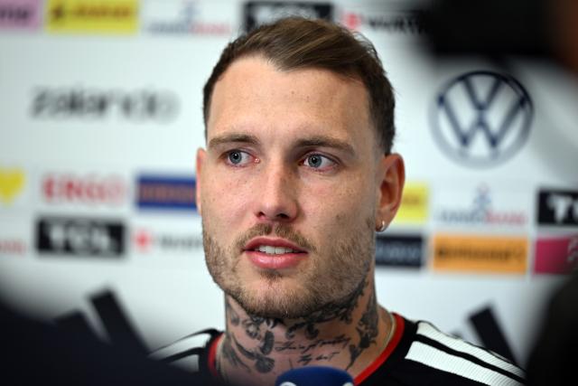28 May 2026, Bavaria, Herzogenaurach: Germany's David Raum speaks during the team's press conference ahead of the 2026 FIFA World Cup kick off match against Curacao in Houston. Photo: Federico Gambarini/dpa