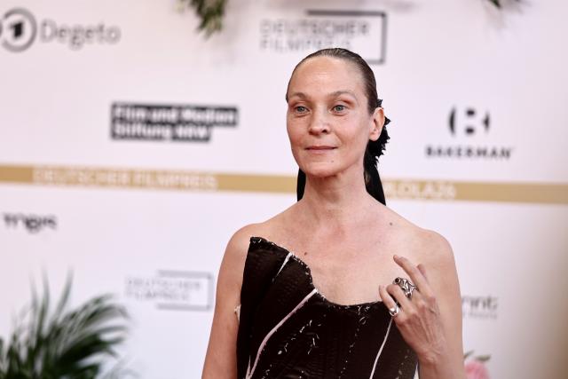 29 May 2026, Berlin: German actress Jeanette Hain arrives at the Palais am Funkturm for the German Film Awards ceremony. Photo: Christoph Soeder/dpa