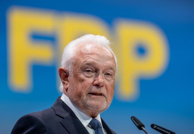 30 May 2026, Berlin: Wolfgang Kubicki, Free Democratic Party (FDP) president-elect, speaks at the national party convention. Photo: Michael Kappeler/dpa