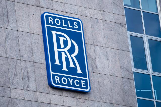 FILED - 30 January 2023, Baden-Wuerttemberg, Friedrichshafen: FILE PHOTO - The Rolls-Royce logo can be seen on a building of Rolls-Royce Power Systems AG. Photo: Silas Stein/dpa/dpa-mag