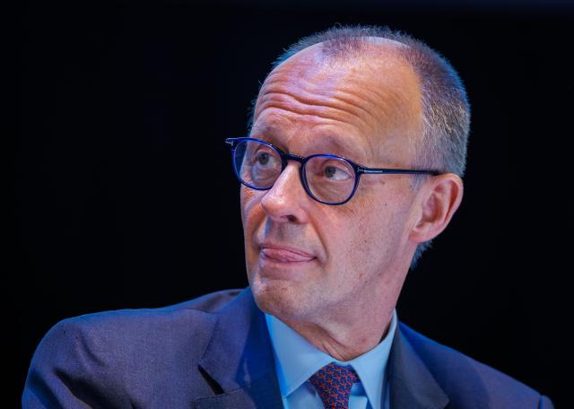 06 June 2026, Mecklenburg-Western Pomerania, Linstow: German Chancellor Friedrich Merz follows the debate at the state party conference of the Christian Democratic Union (CDU) Mecklenburg-Western Pomerania. Photo: Jens Büttner/dpa