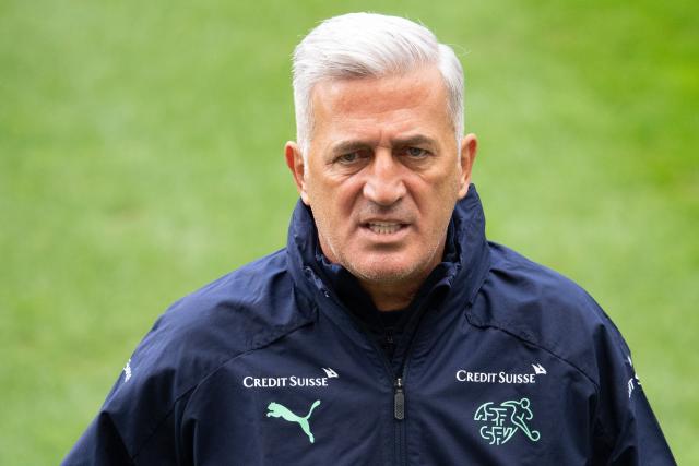 FILED - 12 October 2020, North Rhine-Westphalia, Cologne: FILE PHOTO - Switzerland coach Vladimir Petkovic gives an interview before the final training of his team, ahead of the UEFA Nations League soccer match against Germany. Photo: Federico Gambarini/dpa
