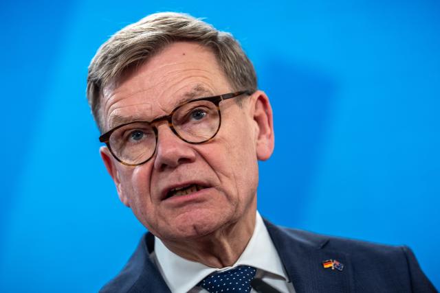 08 June 2026, Berlin: German Minister of Foreign Affairs Johann Wadephul speaks during a press conference with Australian Foreign Minister Penny Wong at the Federal Foreign Office. Photo: Michael Kappeler/dpa