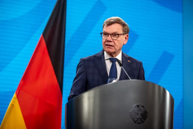08 June 2026, Berlin: German Minister of Foreign Affairs Johann Wadephul speaks during a press conference with Australian Foreign Minister Penny Wong at the Federal Foreign Office. Photo: Michael Kappeler/dpa