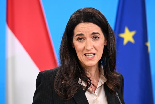 10 June 2026, Berlin: Anita Orban, Hungary's Minister of Foreign Affairs, speaks during a joint press conference with her German counterpart, Johann Wadephul, Minister of Foreign Affairs. Photo: Elisa Schu/dpa