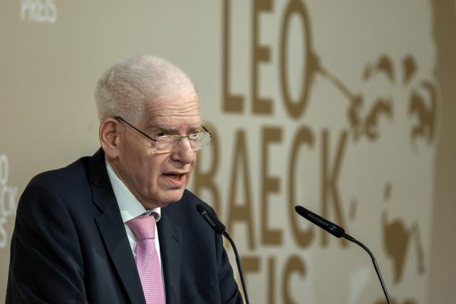 10 June 2026, Berlin: President of the Central Council of Jews in Germany Josef Schuster speaks during the Leo Baeck Prize presentation ceremony. Photo: Soeren Stache/dpa