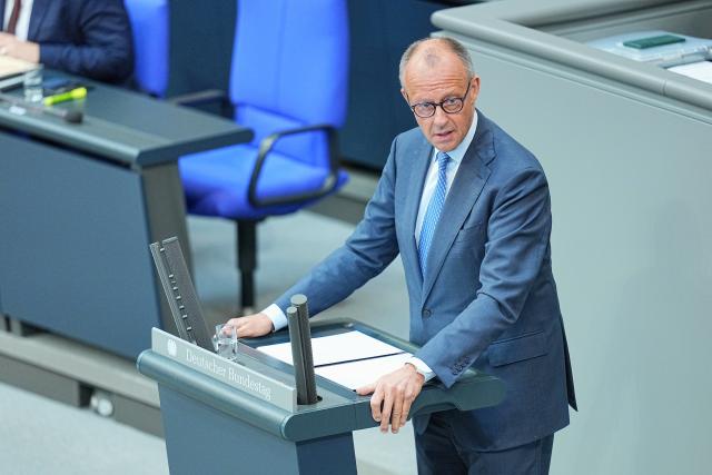 11 June 2026, Berlin: German Chancellor Friedrich Merz speaks in the plenary chamber of the Bundestag ahead of the government's policy statement. Photo: Michael Kappeler/dpa