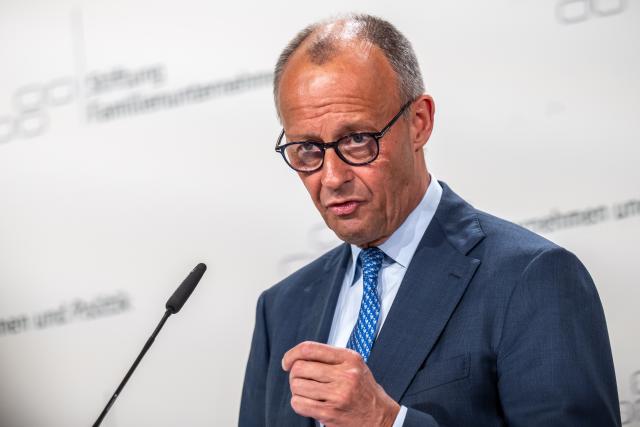 11 June 2026, Berlin: German Chancellor Friedrich Merz speaks at the Family Business Day organized by the Family Business and Politics Foundation. Photo: Michael Kappeler/dpa